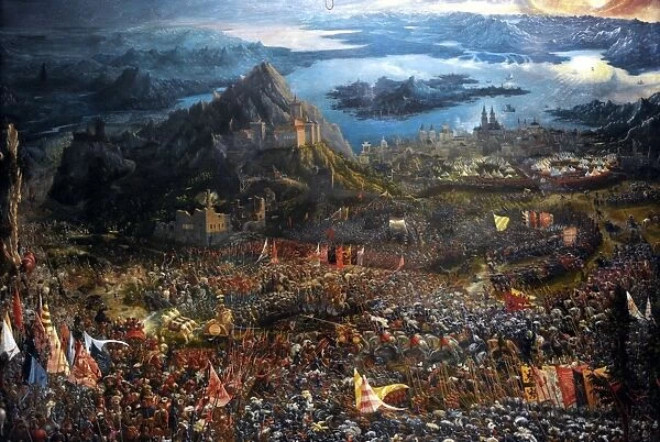 The Battle of Alexander at Issus. Oil painting by the German
