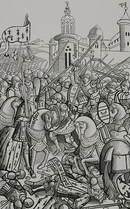 Framed Print : Battle of Auray (29 September 1364). War of Framed Print : Battle of Auray (29 September 1364). War of