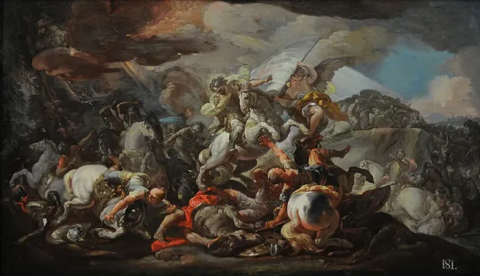 Framed Print : Battle of Clavijo, 1753-1762, by Andres Gines de Aguirre Framed Print : Battle of Clavijo, 1753-1762, by Andres Gines de Aguirre