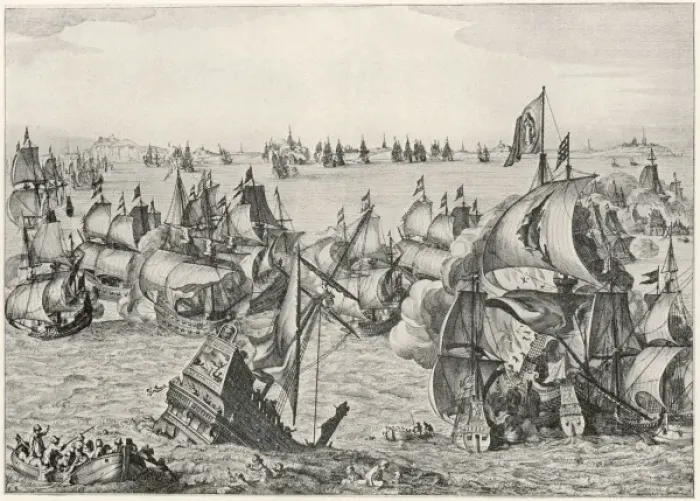 Framed Print : Battle of Downs / 1639 Framed Print : Battle of Downs / 1639