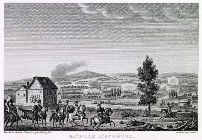 Framed Print : At the battle of ECKMUHL the French under Davout and Lannes defeat the Austrians under Framed Print : At the battle of ECKMUHL the French under Davout and Lannes defeat the Austrians under