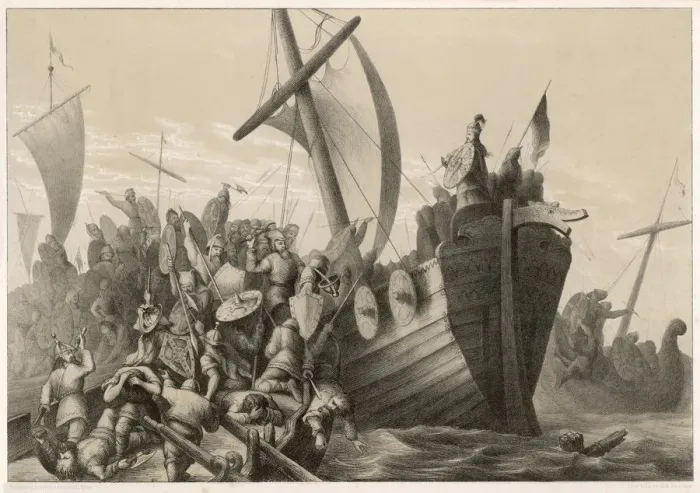 Framed Print : Battle of Hafrsfjord Framed Print : Battle of Hafrsfjord