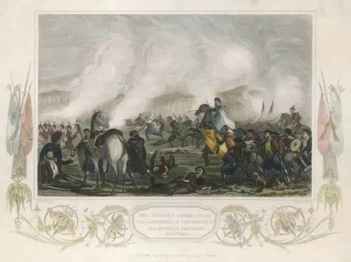 Framed Print : Battle of Inkerman, Zouaves advancing Framed Print : Battle of Inkerman, Zouaves advancing