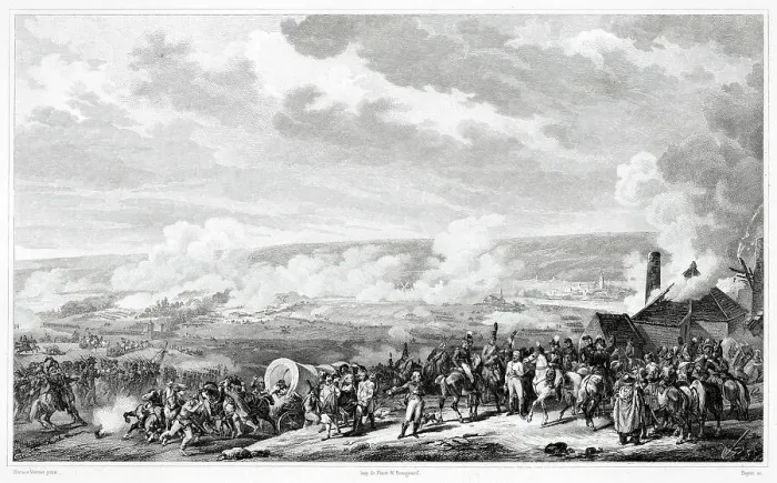 Framed Print : BATTLE OF JEMAPPES (Belgium) Dumouriez leads the French to victory, enabling them to advance into the Netherlands Date: 6 November 1792