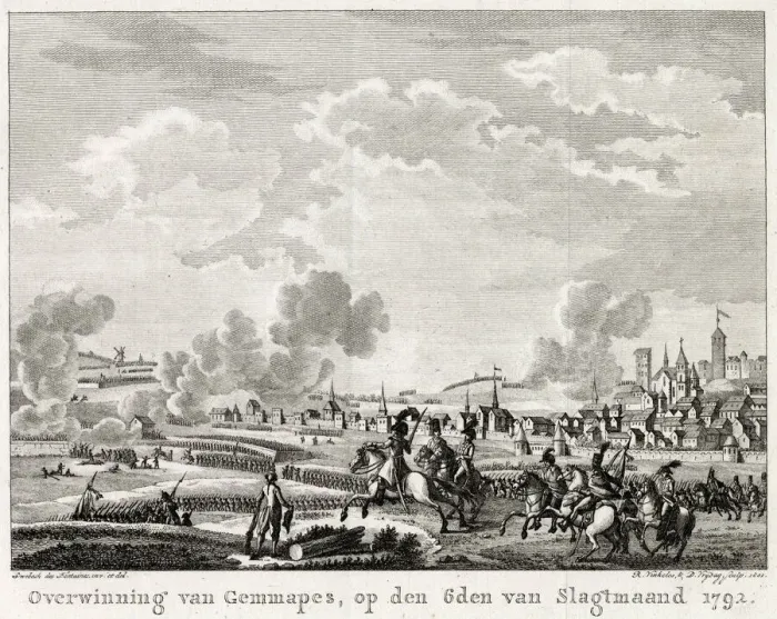 Framed Print : BATTLE OF JEMAPPES The French, under Dumouriez, defeat the Austrians under Framed Print : BATTLE OF JEMAPPES The French, under Dumouriez, defeat the Austrians under