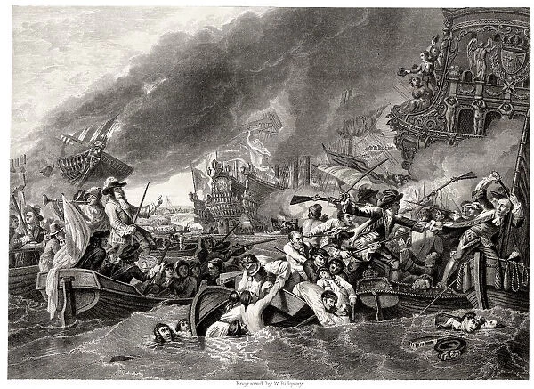 The Battle of La Hogue (Hougue), 1692