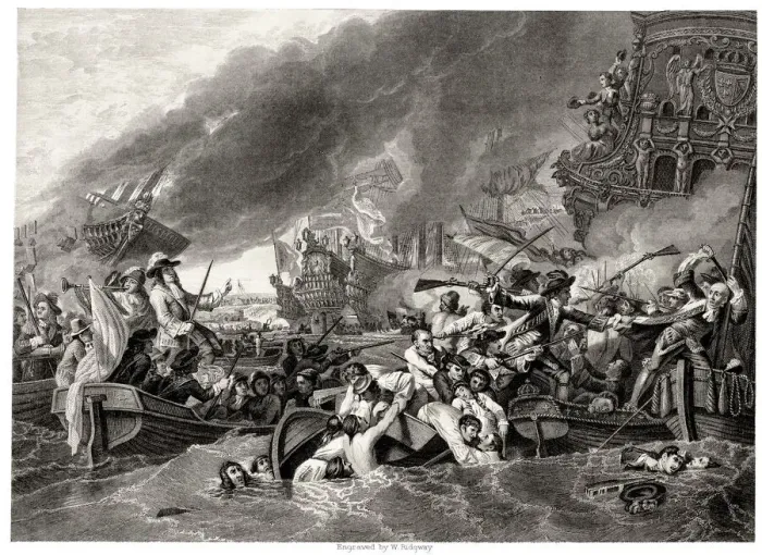 Framed Print : The Battle of La Hogue (Hougue), 1692 Framed Print : The Battle of La Hogue (Hougue), 1692