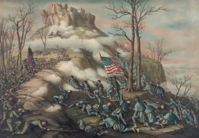 Framed Print : Battle of Lookout Mountain--November 24 1863 - 4 & 14 Cor Framed Print : Battle of Lookout Mountain--November 24 1863 - 4 & 14 Cor