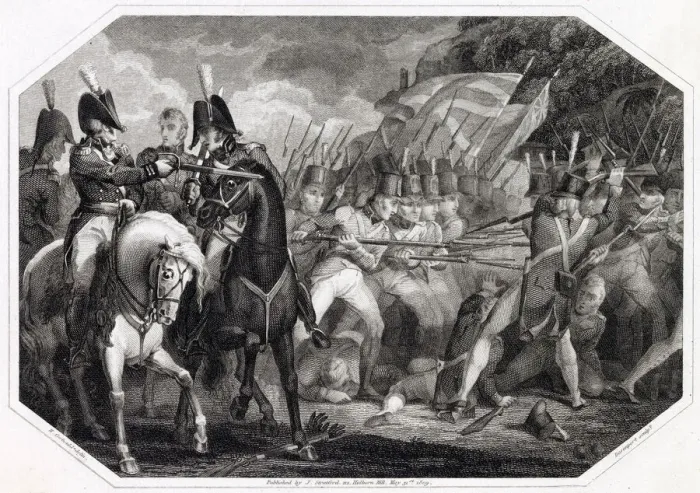 Framed Print : BATTLE OF MAIDA (Portugal) The bayonet charge by the British expeditionary force routs Framed Print : BATTLE OF MAIDA (Portugal) The bayonet charge by the British expeditionary force routs