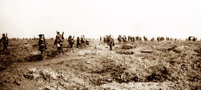 Framed Print : Battle of Morval, British infantry near Ginchy Framed Print : Battle of Morval, British infantry near Ginchy