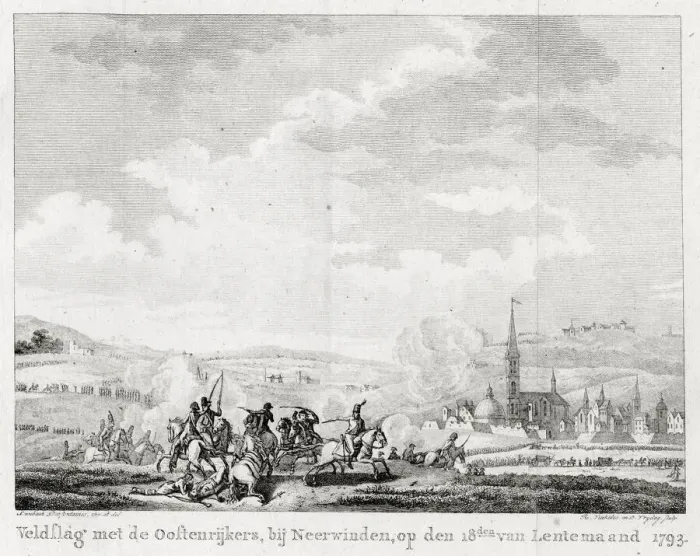 Framed Print : BATTLE OF NEERWINDEN The Austrians inflict a severe defeat on the French revolutionary Framed Print : BATTLE OF NEERWINDEN The Austrians inflict a severe defeat on the French revolutionary