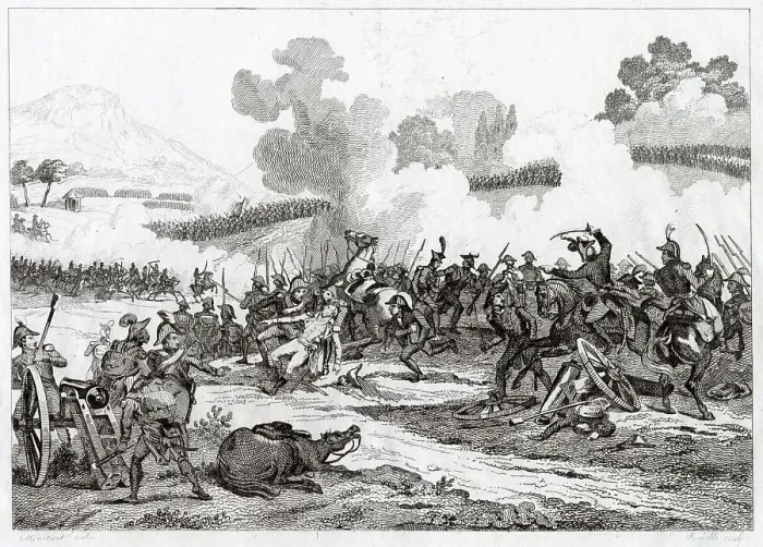 Framed Print : The Battle of Novi - the death of French commander Joubert Date: 1799 Framed Print : The Battle of Novi - the death of French commander Joubert Date: 1799