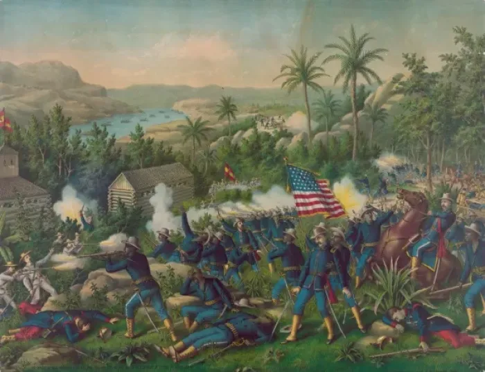 Framed Print : The Battle of Quasimas near Santiago June 24th, 1898. The 9t Framed Print : The Battle of Quasimas near Santiago June 24th, 1898. The 9t