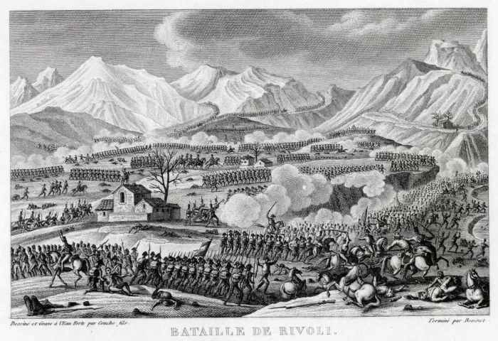 Framed Print : At the battle of RIVOLI, the French under Napoleon defeat the Austrians under Alvintzy Framed Print : At the battle of RIVOLI, the French under Napoleon defeat the Austrians under Alvintzy