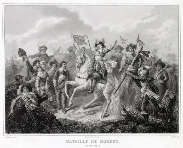 Framed Print : BATTLE OF ROCROI Louis II Conde - thats him on the white horse - inflicts a severe Framed Print : BATTLE OF ROCROI Louis II Conde - thats him on the white horse - inflicts a severe
