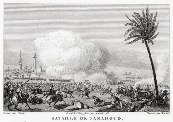 Framed Print : Battle of SAMAHOUD - the French under Desaix defeat the Egyptians Date Framed Print : Battle of SAMAHOUD - the French under Desaix defeat the Egyptians Date