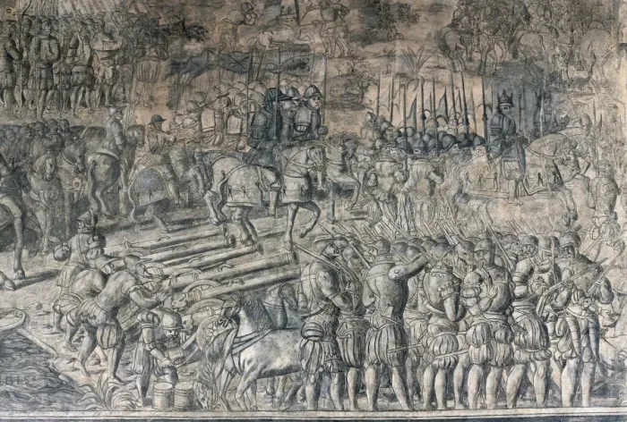 Framed Print : Battle of the Saxon Wars, Emperor CharlesV s