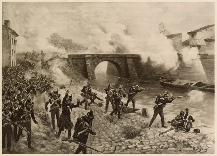 Framed Print : BATTLE OF TOULOUSE Carrying the action from the Peninsula into France, Wellington defeats Soult Date: 10 April 1814 Framed Print : BATTLE OF TOULOUSE Carrying the action from the Peninsula into France, Wellington defeats Soult Date: 10 April 1814