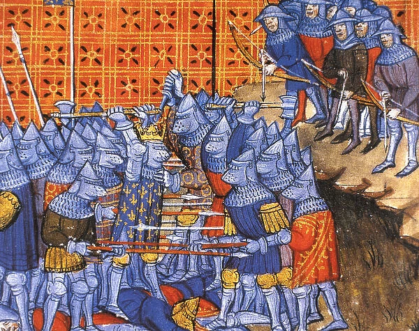 Battle of Tours or Battle of Poitiers. Octuber 732. Miniatur