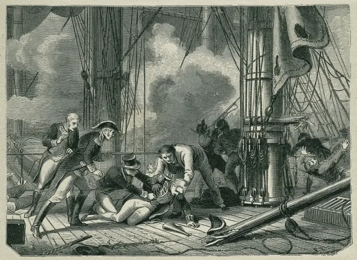 Framed Print : Battle of Trafalgar (1805). Death of the English Framed Print : Battle of Trafalgar (1805). Death of the English