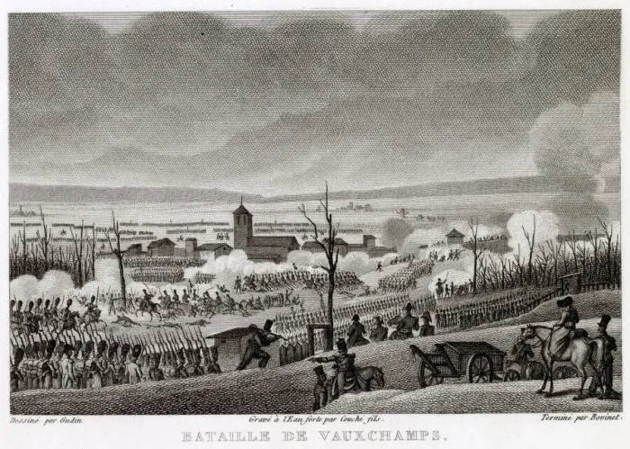 Framed Print : At the battle of VAUXCHAMPS the French under Napoleon defeat the Allies under Blucher Framed Print : At the battle of VAUXCHAMPS the French under Napoleon defeat the Allies under Blucher