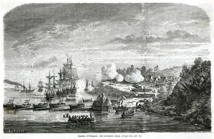 Framed Print : The Battle of Vuelta de Obligado 1845 Framed Print : The Battle of Vuelta de Obligado 1845