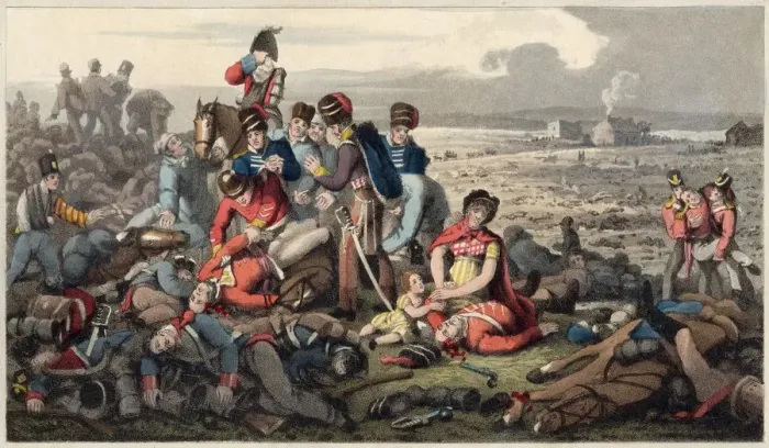 Framed Print : The battle of Waterloo-depiction after Walter Scotts poem Framed Print : The battle of Waterloo-depiction after Walter Scotts poem