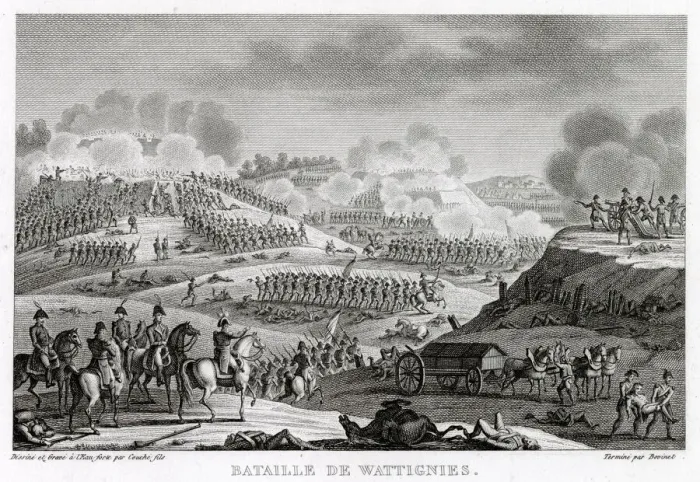 Framed Print : At the battle of WATTIGNIES, the French under Jourdan defeat the Austrians under Framed Print : At the battle of WATTIGNIES, the French under Jourdan defeat the Austrians under
