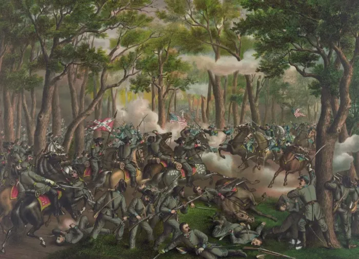 Framed Print : Battle of the Wilderness--Desperate fight on the Orange C. H Framed Print : Battle of the Wilderness--Desperate fight on the Orange C. H