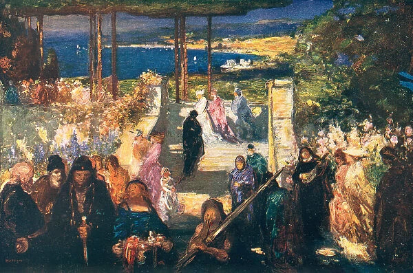 The Bay. This painting depicts an ongoing religious ceremony occurring on a bright