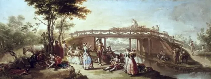 Framed Print : BAYEU Y SUBIAS, Francisco (1734-1795). The Bridge Framed Print : BAYEU Y SUBIAS, Francisco (1734-1795). The Bridge