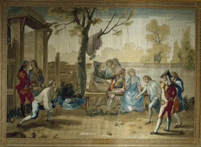 Framed Print : BAYEU Y SUBIAS, Ram1746-1793). The Game of Framed Print : BAYEU Y SUBIAS, Ram1746-1793). The Game of