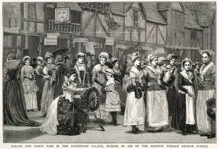 Framed Print : Bazaar and fancy fair in Dublin, 1882 Framed Print : Bazaar and fancy fair in Dublin, 1882