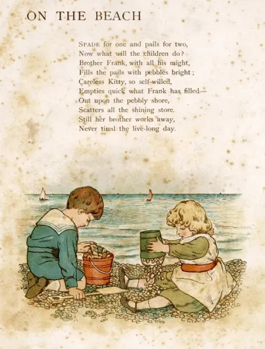 Framed Print : On the beach 1895 Framed Print : On the beach 1895