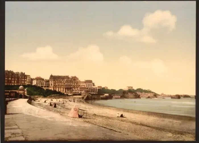 Framed Print : From the beach, Biarritz, Pyrenees, France Framed Print : From the beach, Biarritz, Pyrenees, France