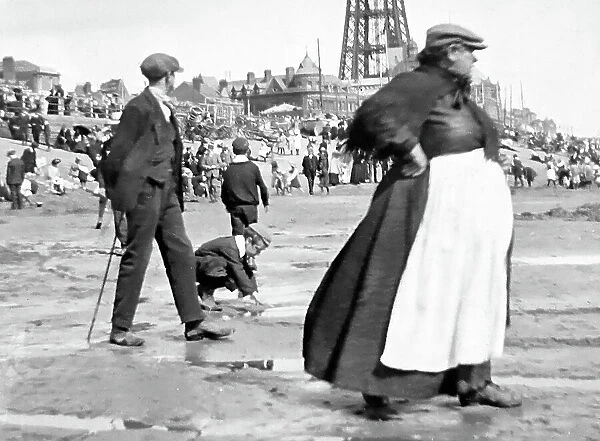 On the beach at Blackpool, Victorian period