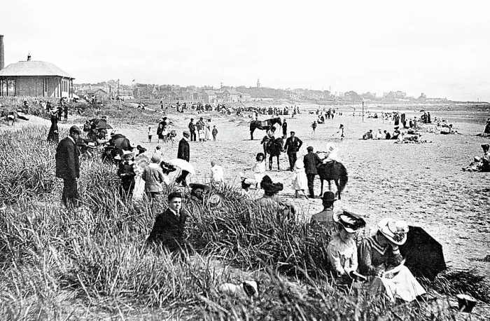 Framed Print : The Beach Carnoustie Edwardian period Framed Print : The Beach Carnoustie Edwardian period