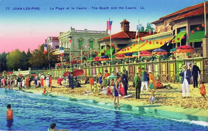 Framed Print : The beach in front of the casino at Juan-le-Pins, 1920s Framed Print : The beach in front of the casino at Juan-le-Pins, 1920s