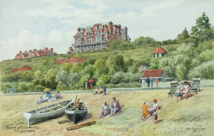 Framed Print : Beach and Cliff Hotel, Felixstowe, Suffolk