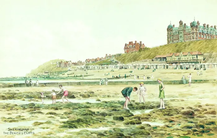 Framed Print : Beach and cliffs at Sheringham, Norfolk Framed Print : Beach and cliffs at Sheringham, Norfolk