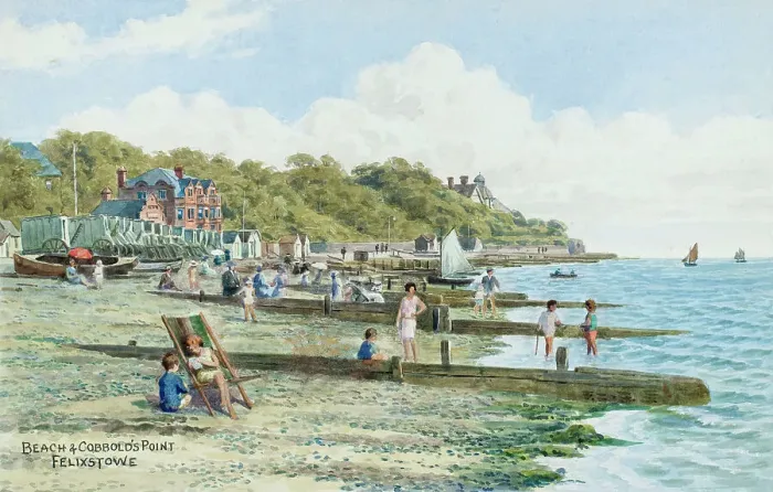Framed Print : Beach and Cobbold's Point, Felixstowe, Suffolk Framed Print : Beach and Cobbold's Point, Felixstowe, Suffolk