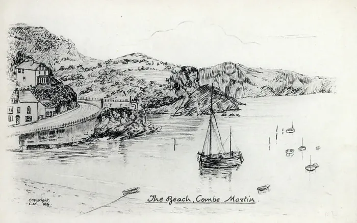 Framed Print : The Beach, Combe Martin, Devon Framed Print : The Beach, Combe Martin, Devon