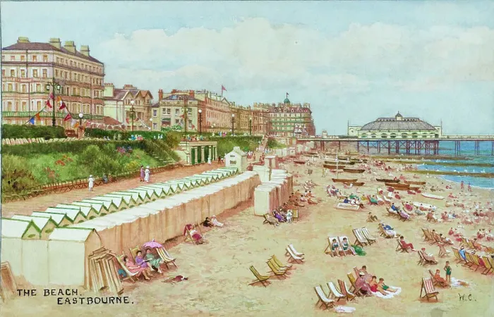 Framed Print : Beach at Eastbourne, East Sussex Framed Print : Beach at Eastbourne, East Sussex