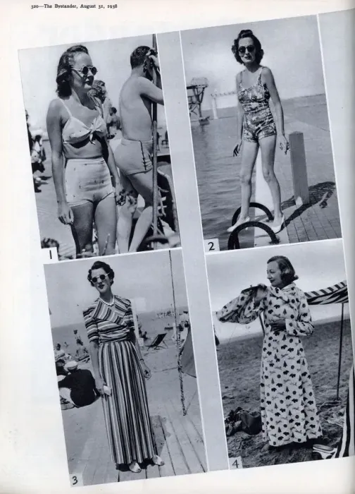 Framed Print : Beach fashions, 1938 Framed Print : Beach fashions, 1938