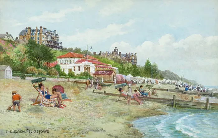 Framed Print : Beach at Felixstowe, Suffolk Framed Print : Beach at Felixstowe, Suffolk