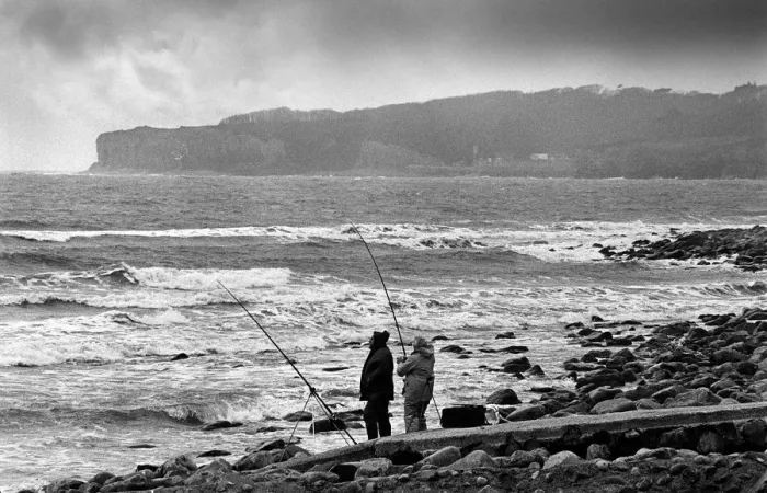 Framed Print : Two beach fishermen with their rods and line Framed Print : Two beach fishermen with their rods and line