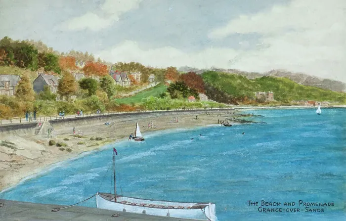 Framed Print : Beach and Promenade, Grange over Sands, Morecambe Bay Framed Print : Beach and Promenade, Grange over Sands, Morecambe Bay