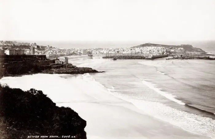 Framed Print : Beach and sea at St. Ives, Cornwall, England Framed Print : Beach and sea at St. Ives, Cornwall, England