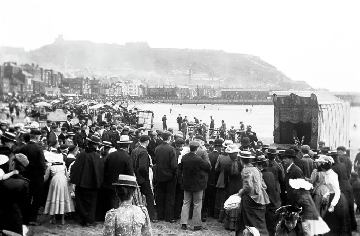 Framed Print : Beach Seaside - Punch and Judy - Scarborough Framed Print : Beach Seaside - Punch and Judy - Scarborough