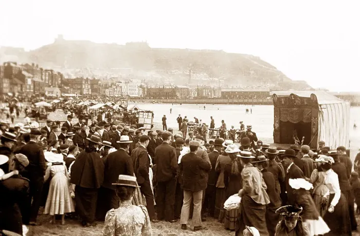 Framed Print : Beach Seaside - Punch and Judy - Scarborough Framed Print : Beach Seaside - Punch and Judy - Scarborough